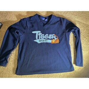 Disney Tigger Spirit Varsity Fleece Sweatshirt Women’s Large Long Sleeve Blue